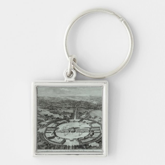 Chaveiro Opinião de perspectiva da cidade de Chaux, C. 1804 (Frente)