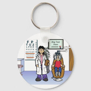 Chaveiro Optometrista - Cartoon feminino por PrintedPerfect