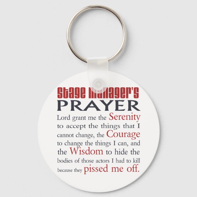 Chaveiro Oração do palco Manager (Frente)