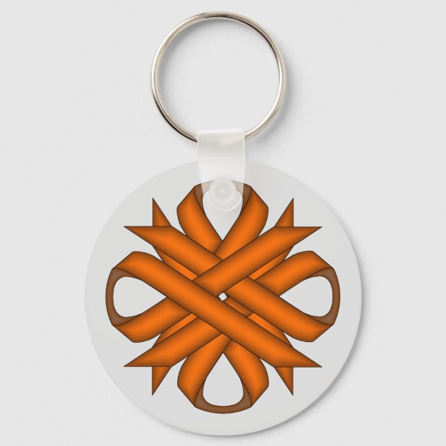 Chaveiro Orange Clover Ribbon por Kenneth Yoncich (Frente)