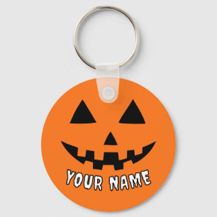 Chaveiro Orange Pumpkin Personalizado Halloween Seu Nome