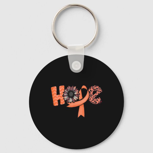 Chaveiro Orange Ribbon Lepard Sunflower Hope RSD CRPS Awar (Frente)