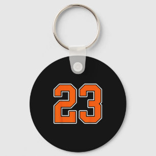 Chaveiro Orange White Number 23 Jersey Player Uniform #23