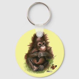 Chaveiro Orangutan Baby e Butterfly