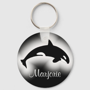 Chaveiro Orca Killer Whale Black and White Name
