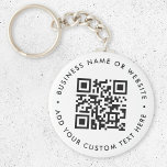 Chaveiro Orçamento Simples e Limpo do Código QR<br><div class="desc">Um simples modelo de chaveiro de código QR branco personalizado num estilo minimalista moderno que pode ser facilmente atualizado com o seu código QR,  nome comercial ou Web site e texto personalizado,  por exemplo. digitalize-me para...  #QRcode #chaveiro #business</div>