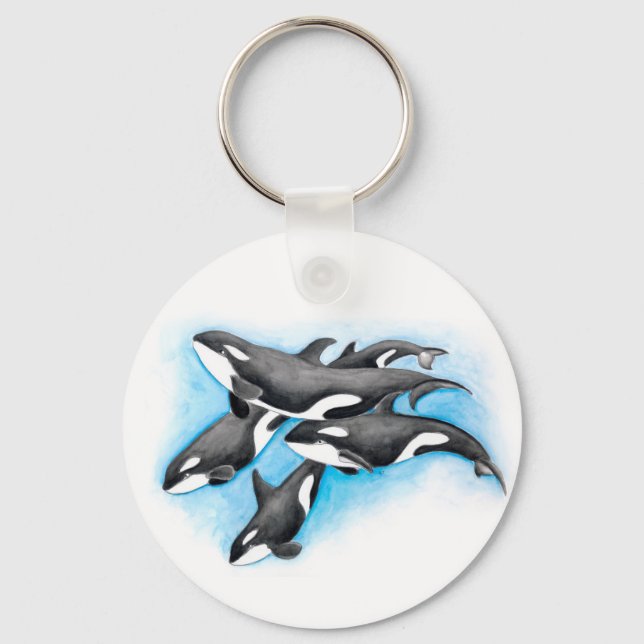 Chaveiro orcas em azul (Frente)