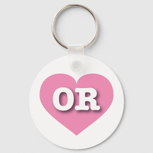 Chaveiro Oregon Pink Heart - Eu amo OR (Frente)