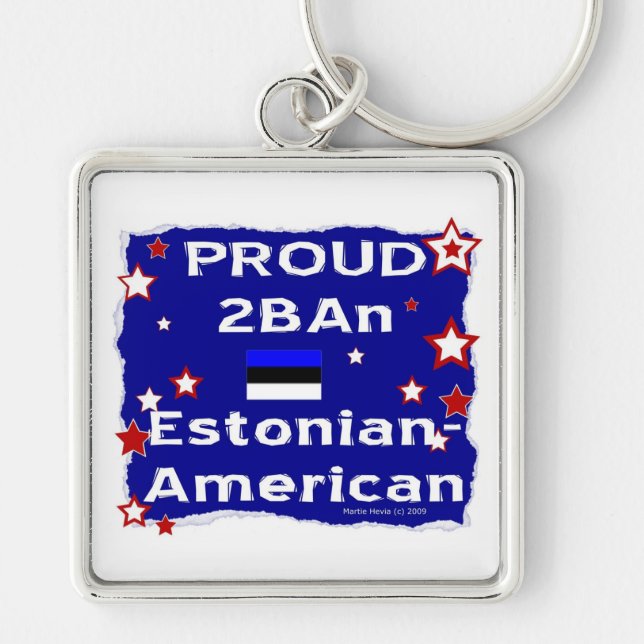 Chaveiro Orgulho 2BAn Estoniano-Americano (Frente)