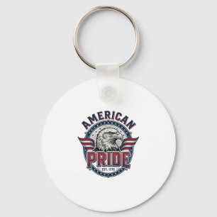 Chaveiro Orgulho Americano Águia Desenho Patriótico Vintage