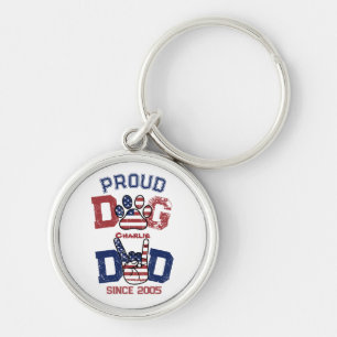 Chaveiro Orgulho americano do Pai de Pet Dog sobrevoando a 