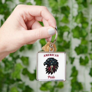 Chaveiro Orgulho Americano, Patriótico Águia Azul Vermelha 