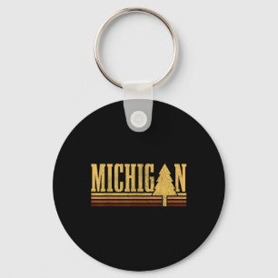 Chaveiro Orgulho do Estado da Árvore Vintage de Michigan Ac