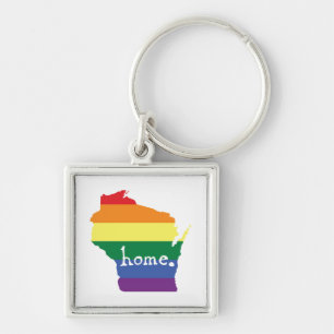 Chaveiro Orgulho gay de Wisconsin Mapa do lar