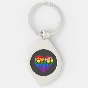 Chaveiro Orgulho - gay do arco-íris cor coração para amor