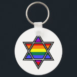 Chaveiro Orgulho gay do Rainbow Star personalizável de Davi<br><div class="desc">Orgulho gay do Rainbow Star personalizável de David</div>