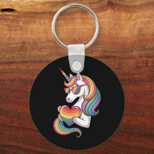 Chaveiro Orgulho gay Unicorn Sinalizador do Arco-Íris LGBT