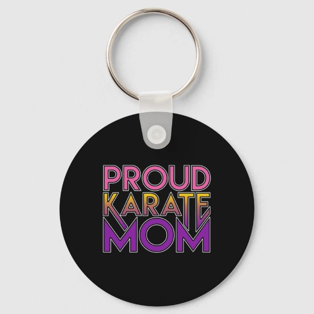 Chaveiro Orgulho Karate Mãe Artes Marciais Presente (Frente)