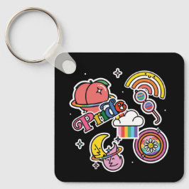 Chaveiro Orgulho+LGBTQ. Orgulho do amor. Coração arco-íris