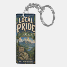 Chaveiro Orgulho Local Fryeburg Maine Retângulo Acrílico