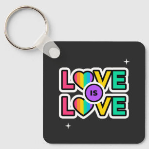Chaveiro Orgulho. O amor é o amor. Gay do arco-íris cores K