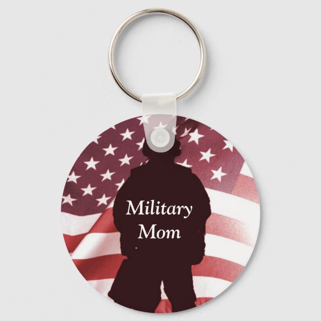 Chaveiro Orgulho Patriótico da Mãe Militar (Frente)