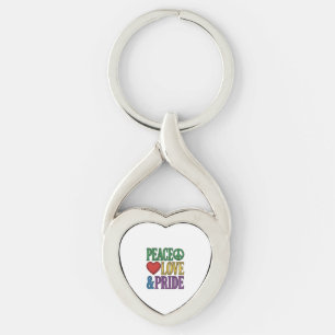 Chaveiro Orgulho Paz Amor Desenho Vetorial de Gravação Vint