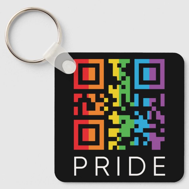 Chaveiro Orgulho Rainbow QR Code LGBTQIA+ (Frente)
