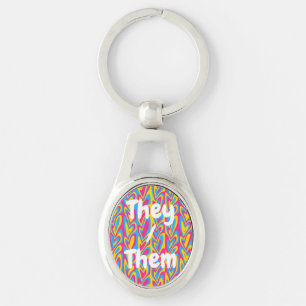 Chaveiro Orgulhos Pansexuais Groovy Trippy Squiggly Quirky