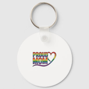 Chaveiro Orgulhosa Mãe Coração Arco-Íris Design de Gravação