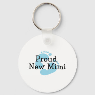 Chaveiro Orgulhosas Pegadas do Novo Bebê Menino Mimi
