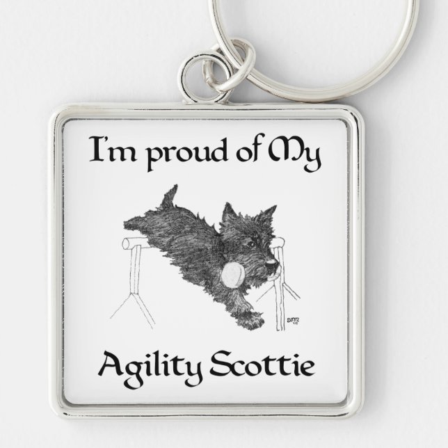 Chaveiro Orgulhoso da Minha Agilidade Scottie (Frente)