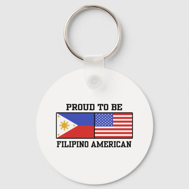 Chaveiro Orgulhoso Filipino Americano (Frente)