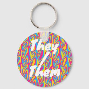 Chaveiro Orgulhoso Groovy Trippy Squiggly Quirky Pansexual 