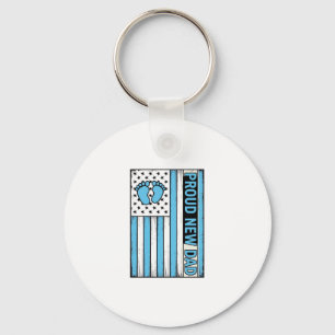 Chaveiro Orgulhoso Novo Pai Bebê Pés Bandeira Vetor Design_