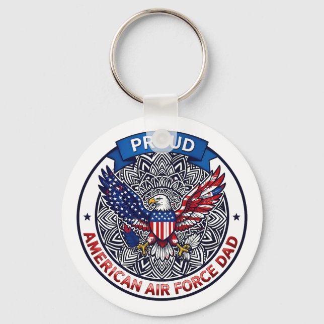 Chaveiro Orgulhoso Pai da Força Aérea Americana (Frente)