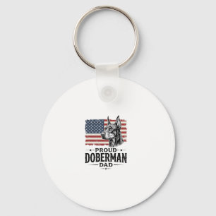 Chaveiro Orgulhoso Pai Doberman Bandeira Vintage Vetor Desi