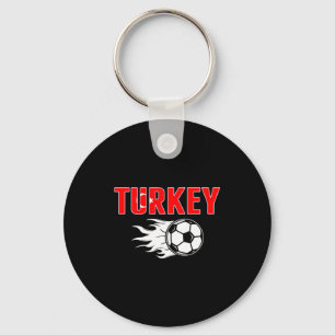 Chaveiro Orgulhosos Fãs de Futebol da Turquia Camisa Bandei