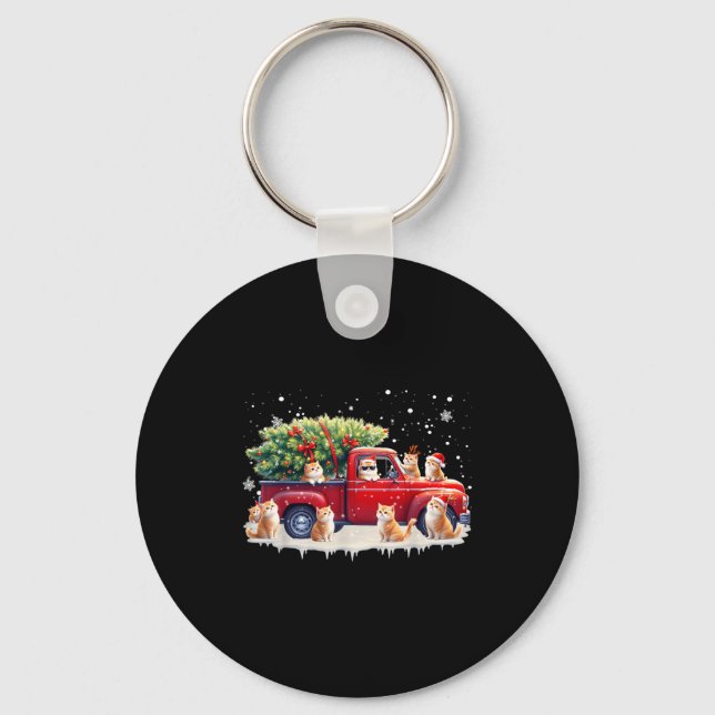 Chaveiro Oriental Cat Red Truck Christmas Tree Santa Ugly X (Frente)