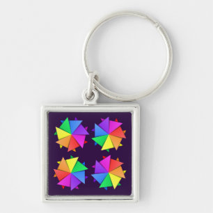 Chaveiro origami arco-íris