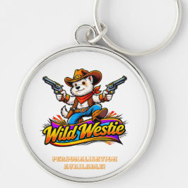 Chaveiro Original Design Westie Dog Cowboy Key Ring