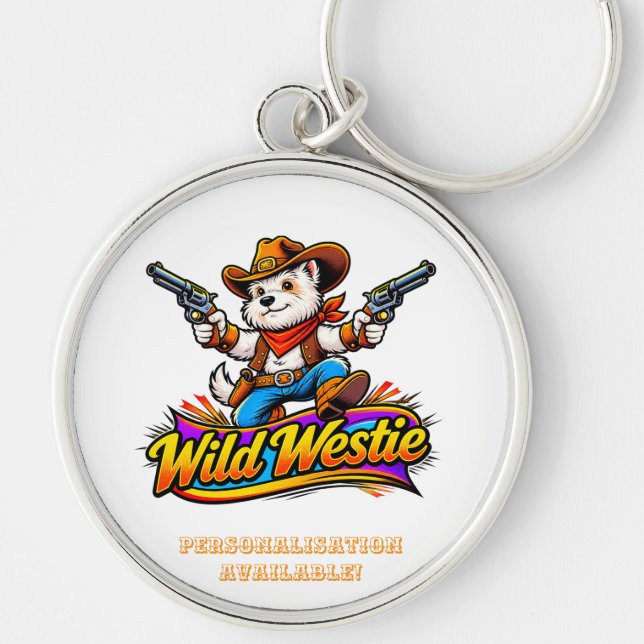 Chaveiro Original Design Westie Dog Cowboy Key Ring  (Frente)