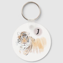 Chaveiro Original Tiger Watercolor Chinês Zodiac Aniversári