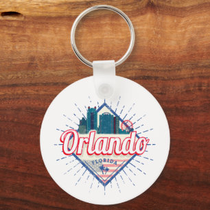 Chaveiro Orlando Florida EUA Skyline Vintage EUA