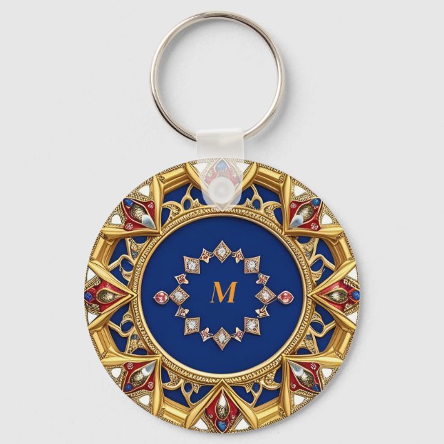 Chaveiro Ornamento Artístico Dourado Estilo Medieval (Frente)