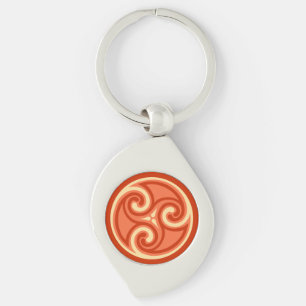 Chaveiro Ornamento Céltico Triskele, laranja-mandarim