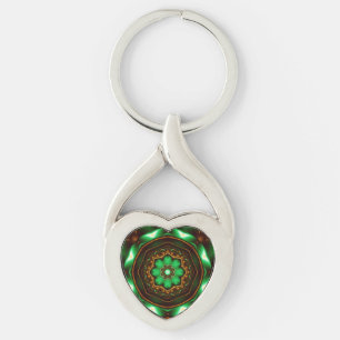 Chaveiro Ornamento do fractal verde