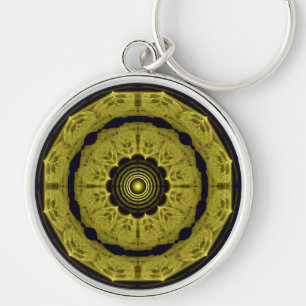 Chaveiro Ornamento fractal brilhante laranja
