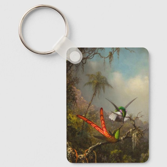 Chaveiro Orquídea com Dois Beija-flores Heade (Frente)