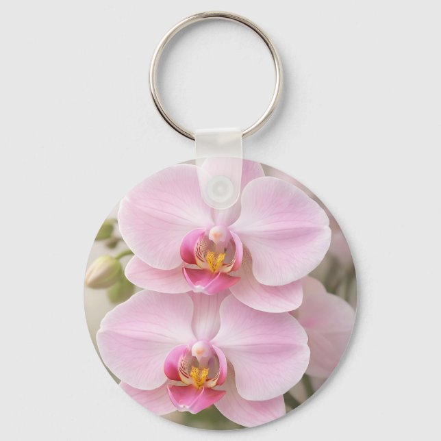 Chaveiro Orquídea Phalaenopsis Rosa Suave (Frente)